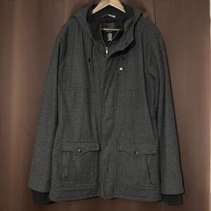 Men's Wool Blend Hooded Jacket
